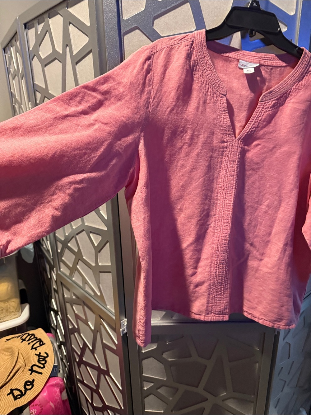 Liz Claiborne Coral Pink Linen Top